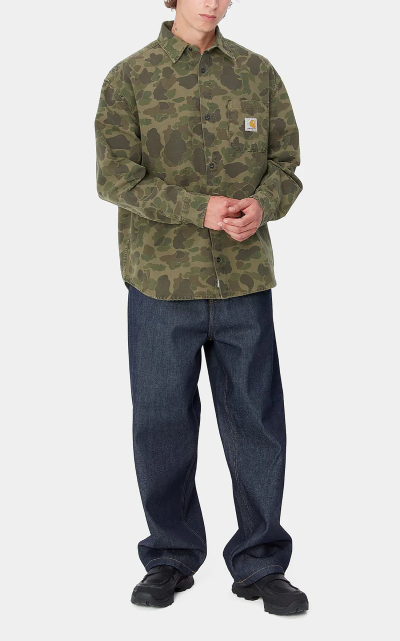 Carhartt WIP L/S Duck Shirt Camo Duck Green/Office Green - Image 2