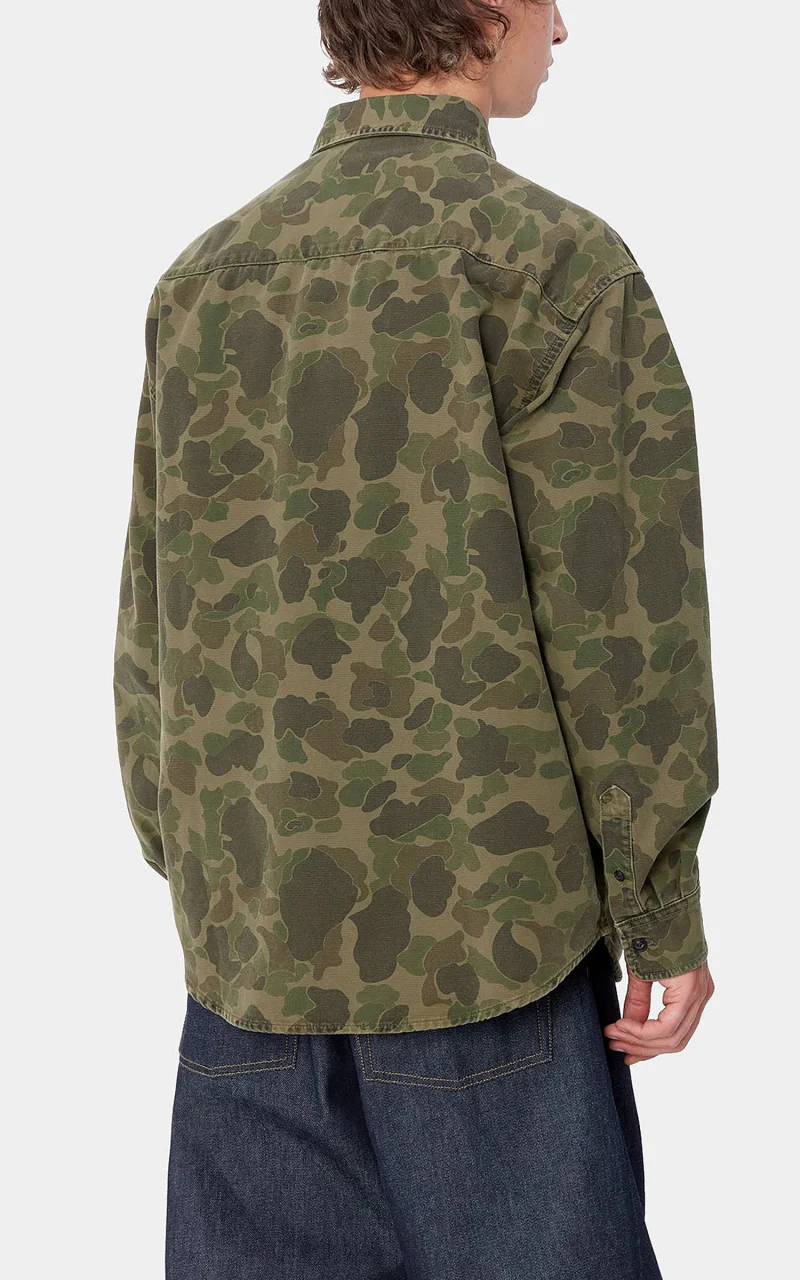 Carhartt WIP L/S Duck Shirt Camo Duck Green/Office Green - Image 4