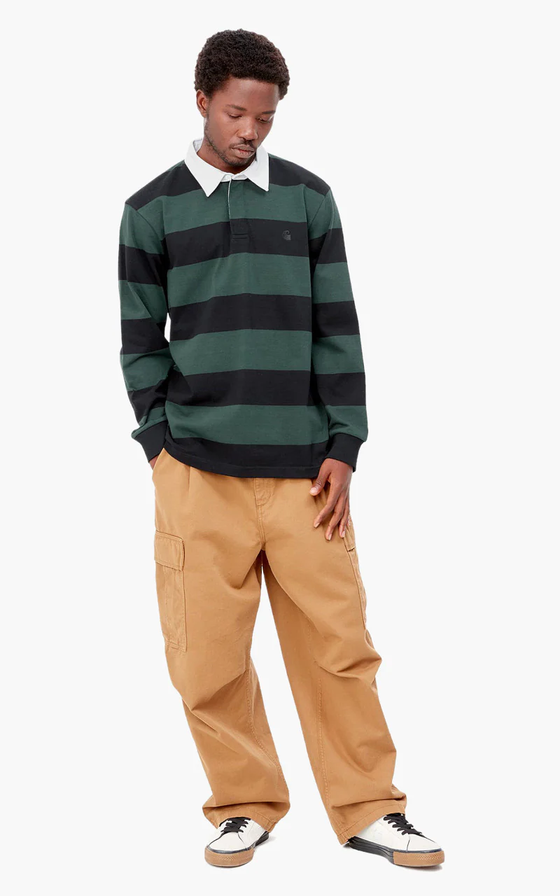 Carhartt WIP L/S Jagger Rugby Shirt Stripe Juniper - Image 4