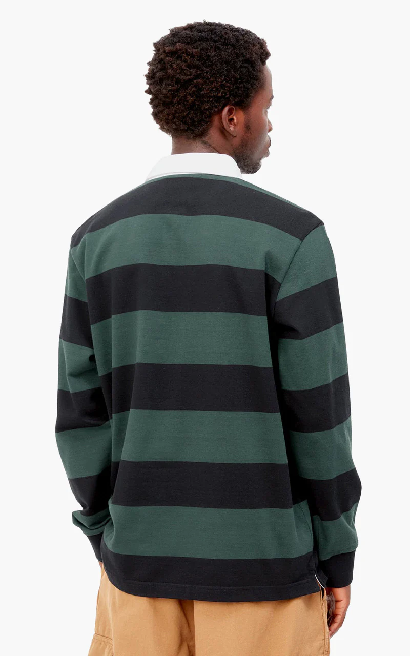 Carhartt WIP L/S Jagger Rugby Shirt Stripe Juniper - Image 5