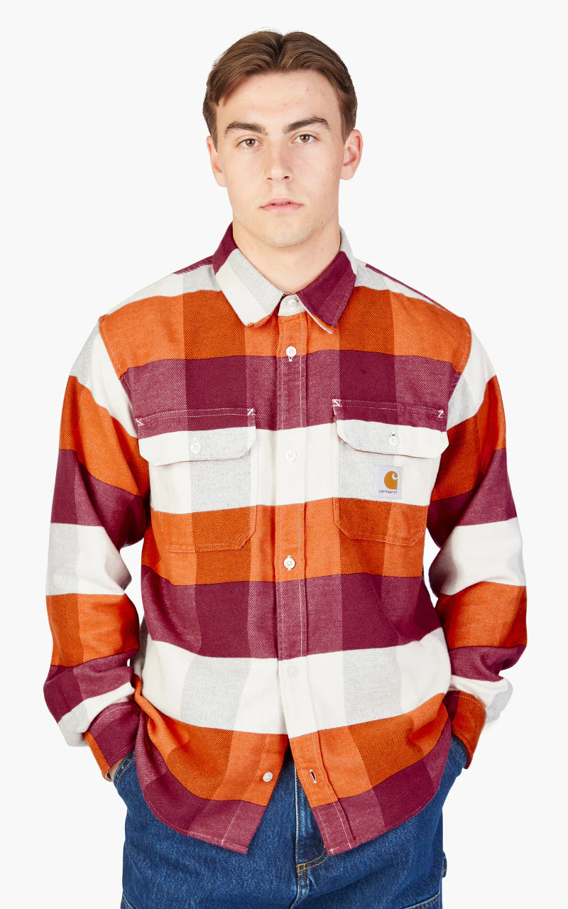 Carhartt WIP L/S Lyman Shirt Lyman Check/Kumquat - Image 2
