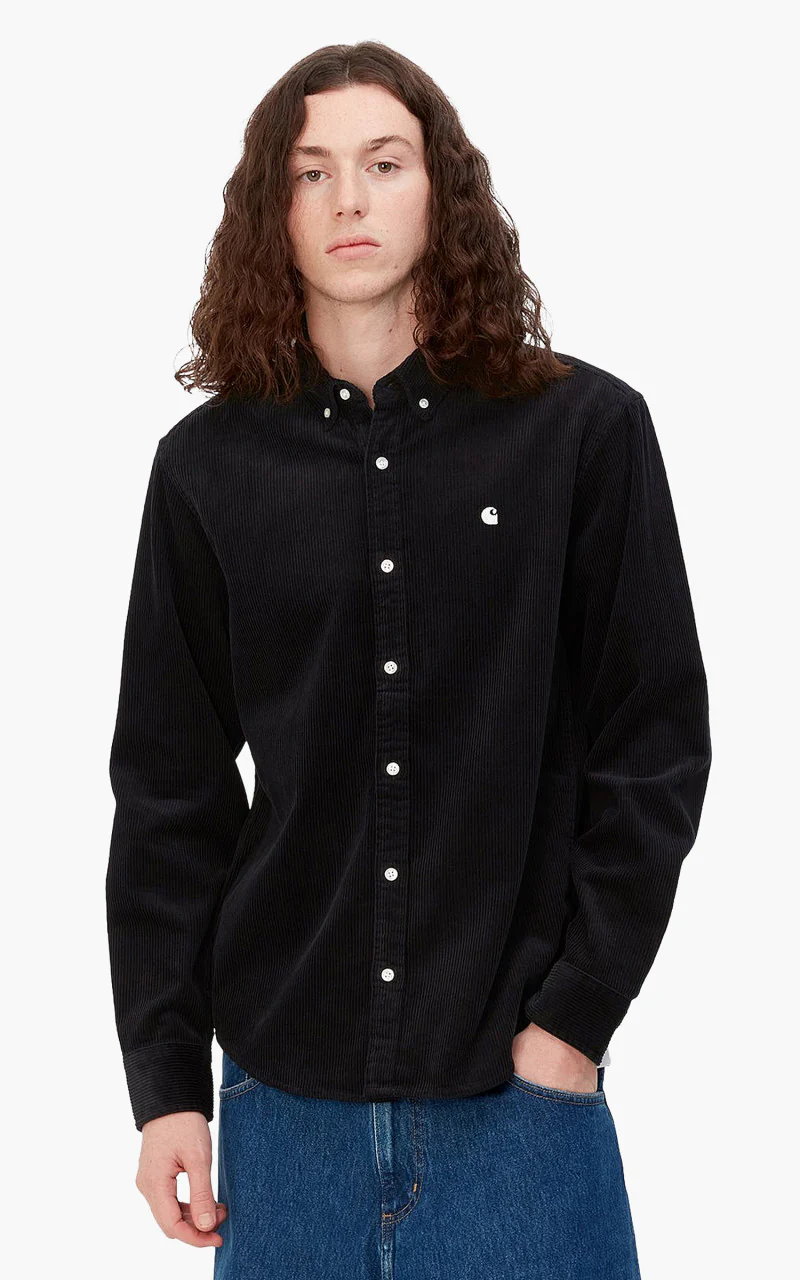 Carhartt WIP L/S Madison Cord Shirt Black/Wax - Image 2