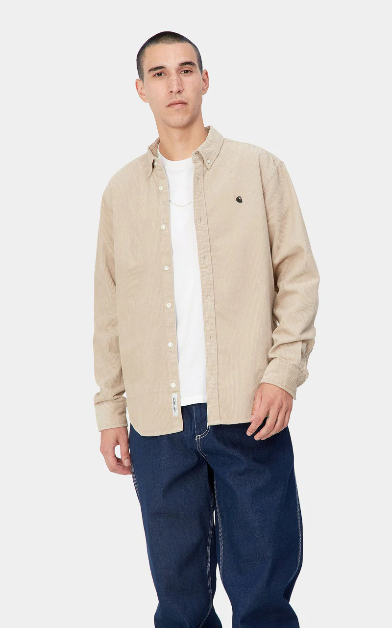 Carhartt WIP L/S Madison Cord Shirt Wall/Black - Image 4