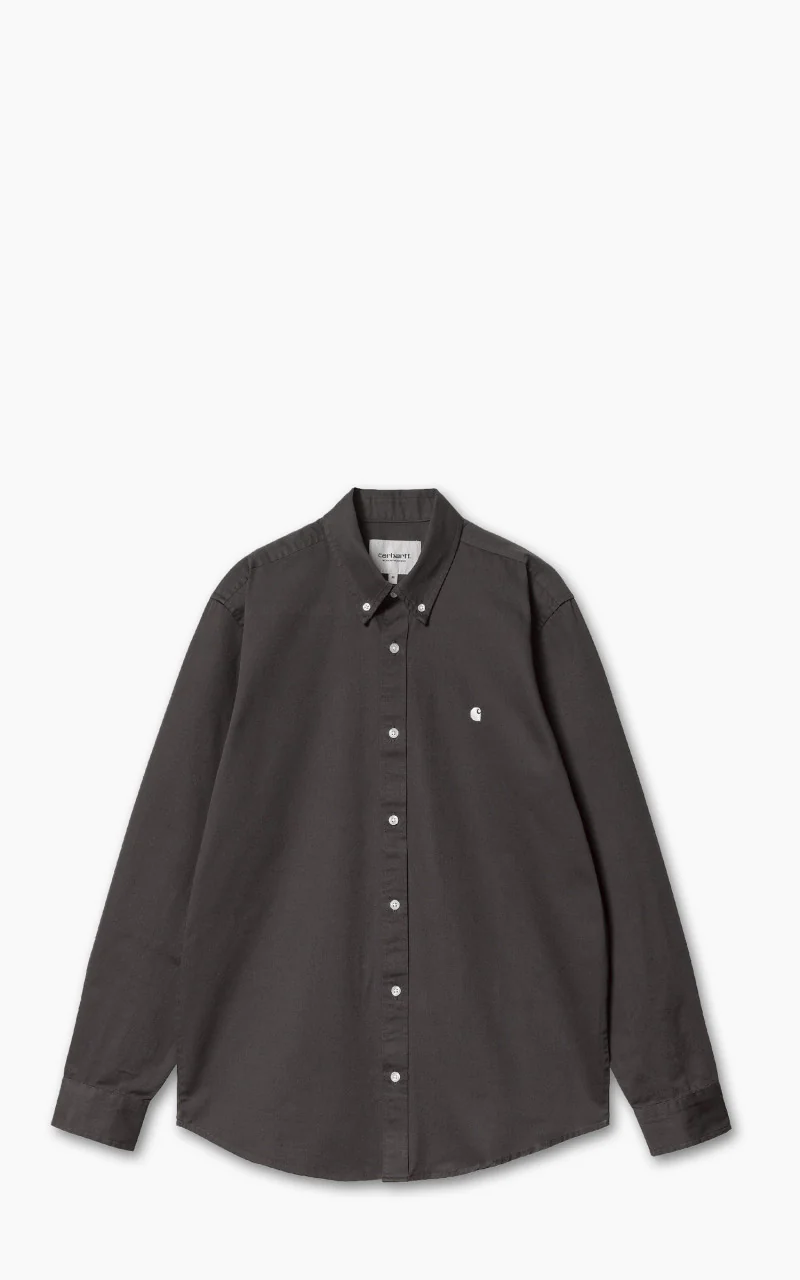 Carhartt WIP L/S Madison Shirt Charcoal/White