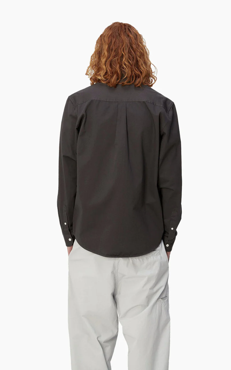 Carhartt WIP L/S Madison Shirt Charcoal/White - Image 4