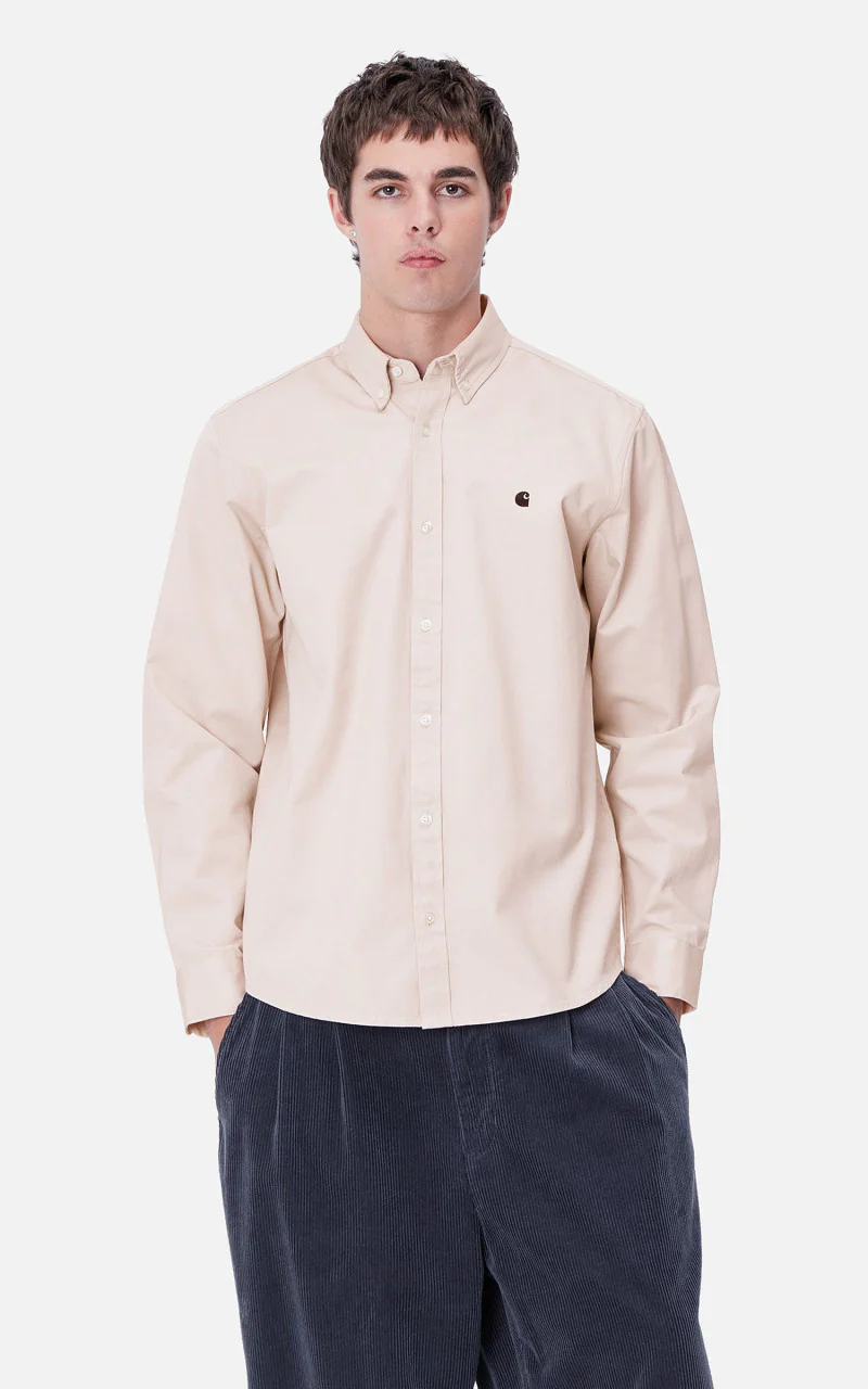 Carhartt WIP L/S Madison Shirt Moonbeam/Black - Image 2