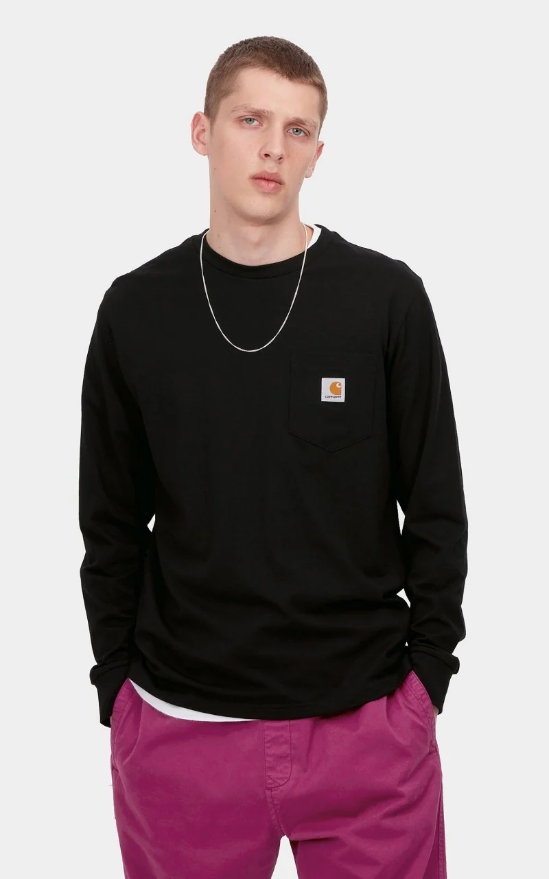 Carhartt WIP L/S Pocket T-Shirt Black - Image 2