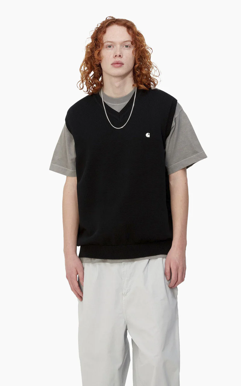Carhartt WIP Madison Vest Sweater Black/Wax - Image 4