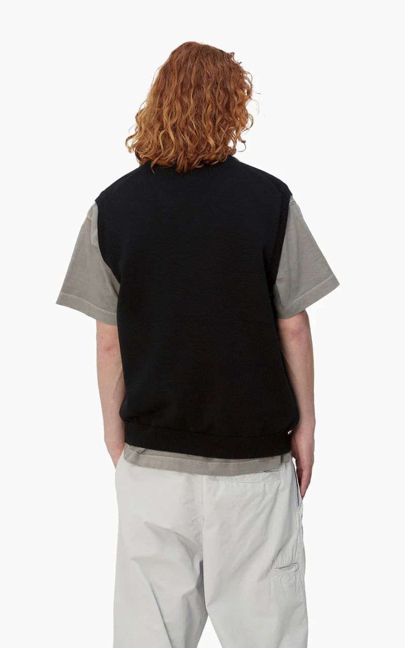 Carhartt WIP Madison Vest Sweater Black/Wax - Image 5