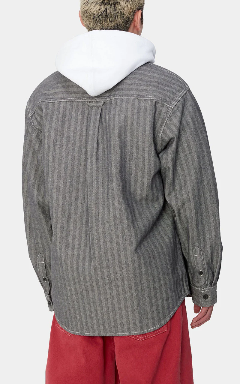 Carhartt WIP Menard Shirt Jacket Monsey Herringbone Grey - Image 2