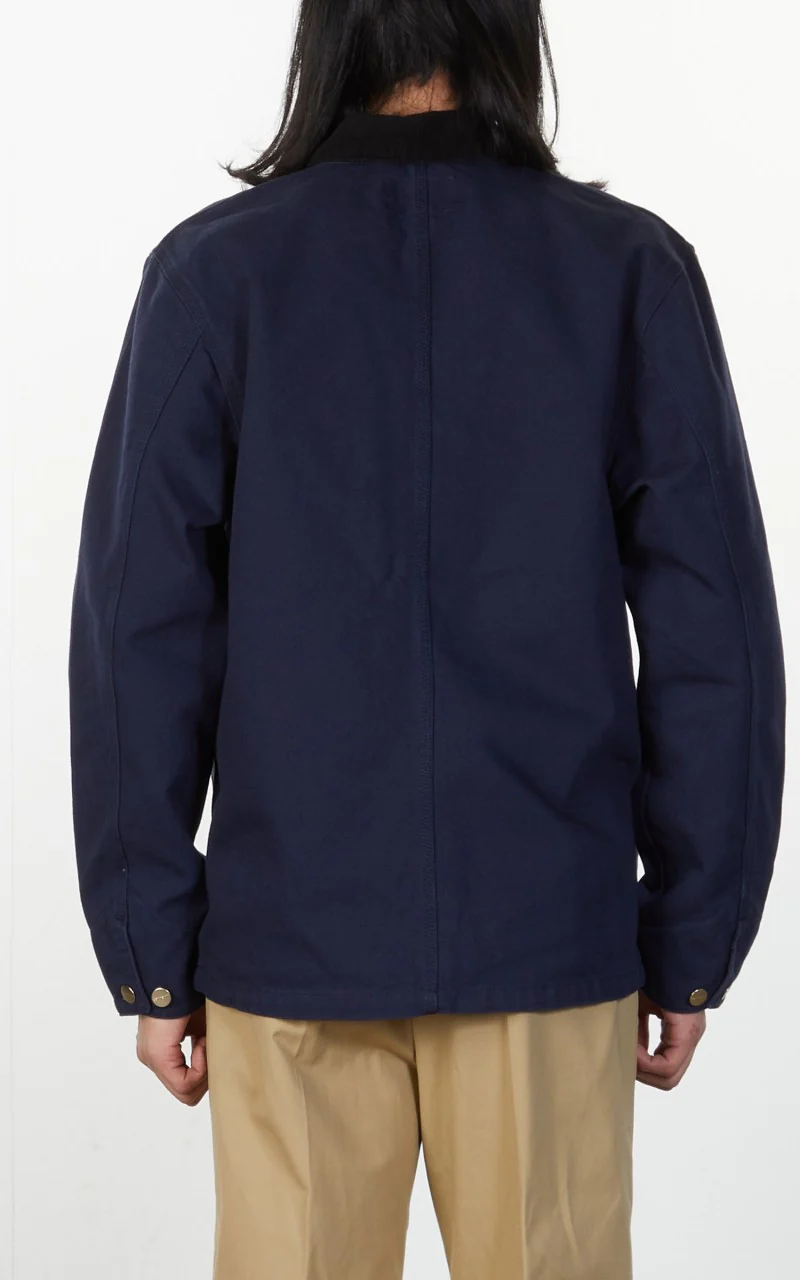 Carhartt WIP Michigan Coat Dark Navy/Black Rinsed - Image 6
