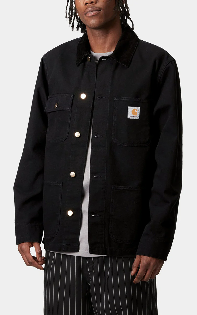 Carhartt WIP Michigan Coat Dearborn Canvas Rinsed Black/Black - Image 4