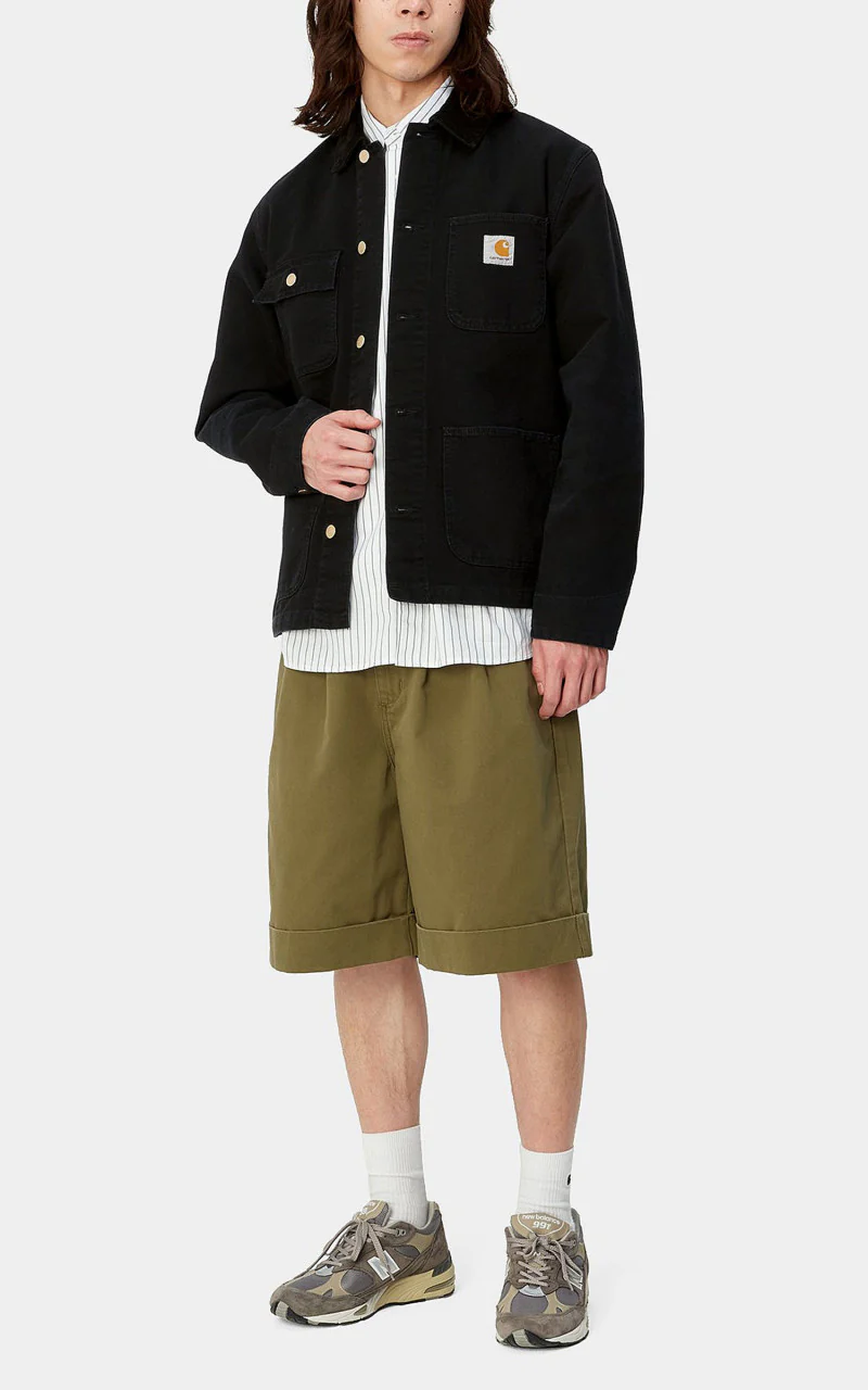 Carhartt WIP Michigan Coat Summer Dearborn Canvas Black/Black Aged - Image 4