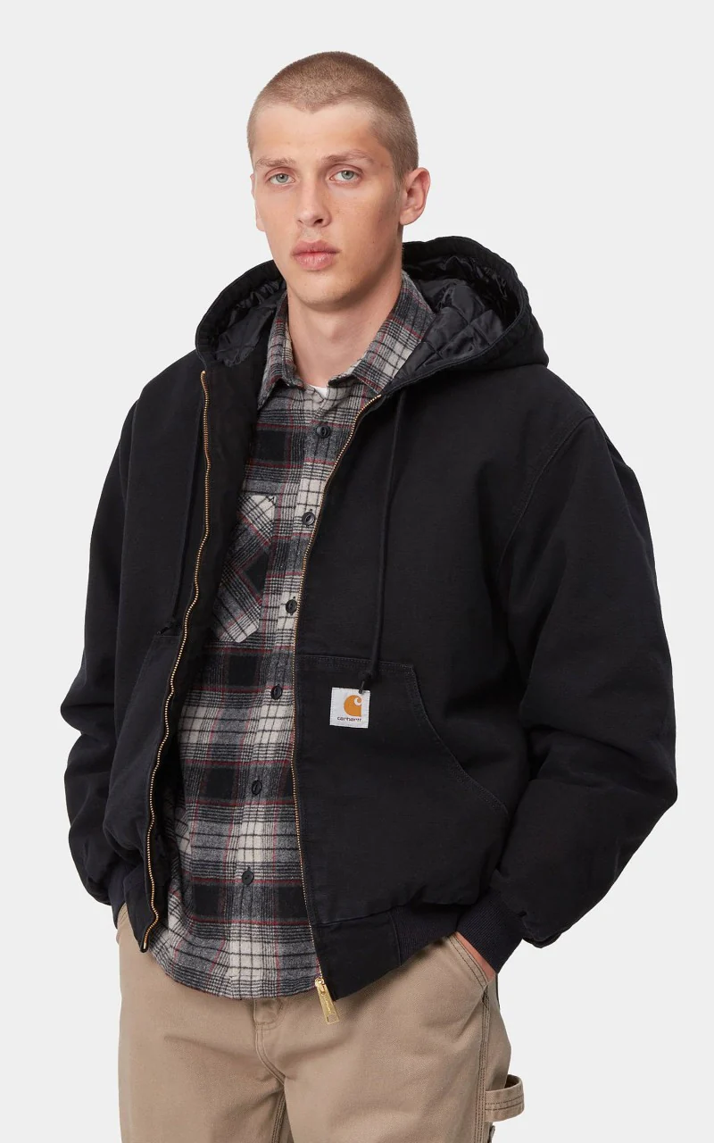 Carhartt WIP OG Active Jacket Dearborn Canvas Aged Black - Image 4