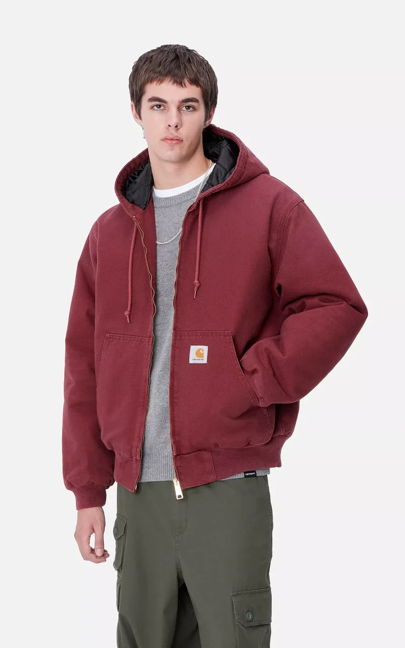 Carhartt WIP OG Active Jacket Winter Aged Canvas Malbec - Image 2