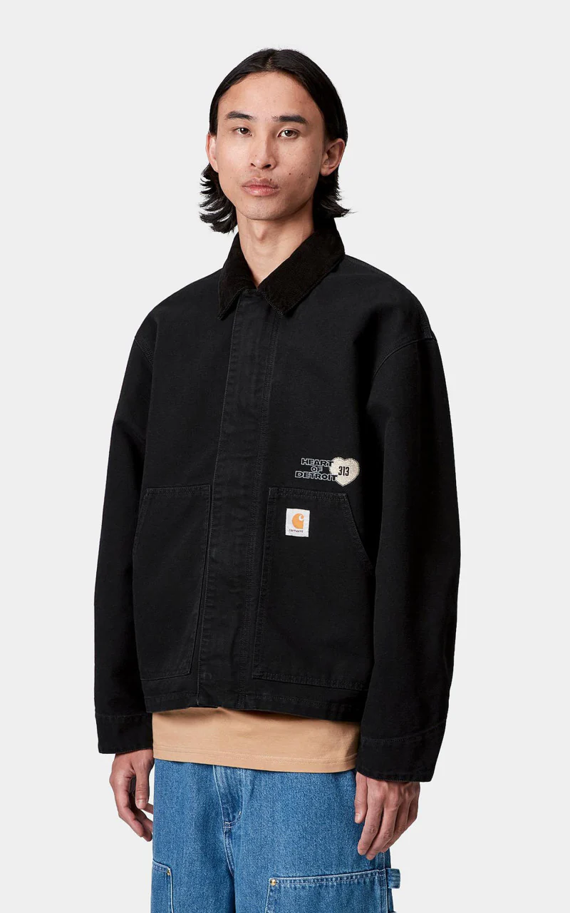 Carhartt WIP OG Arcan Graphic Jacket Heavy Stone Wash Black/Black - Image 4
