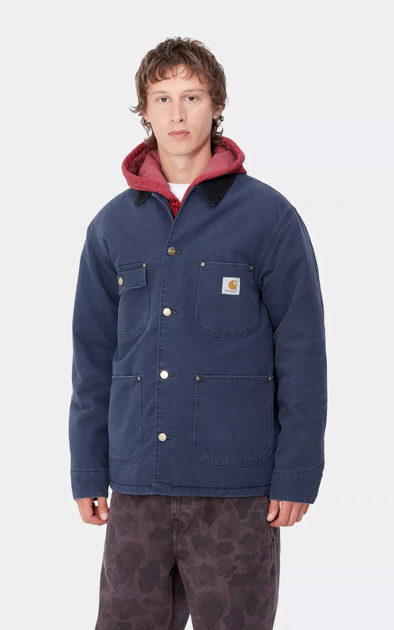 Carhartt WIP OG Chore Coat Aged Canvas Air Force Blue/Black - Image 2