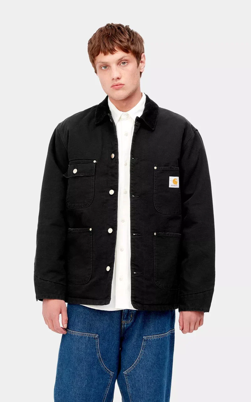 Carhartt WIP OG Chore Coat Aged Canvas Black/Black - Image 2