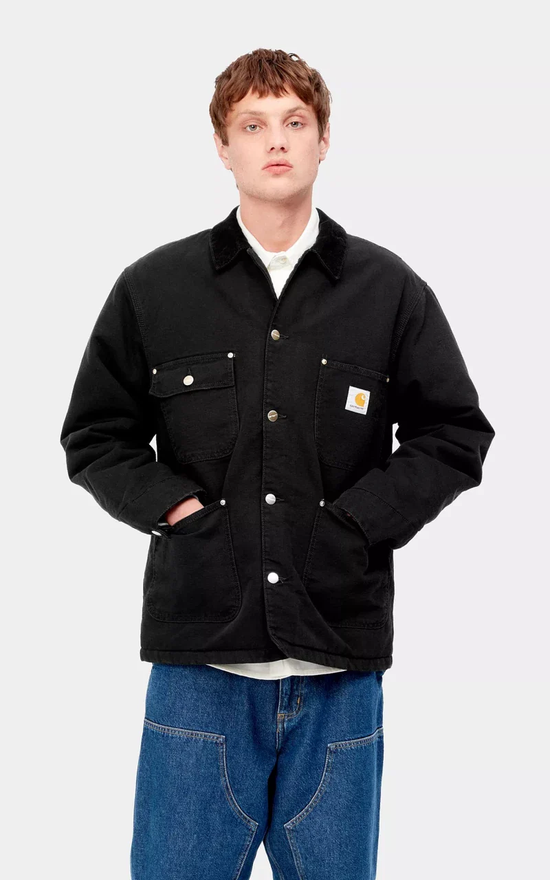 Carhartt WIP OG Chore Coat Aged Canvas Black/Black - Image 4