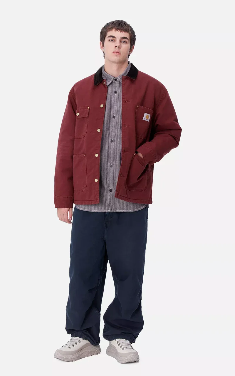 Carhartt WIP OG Chore Coat Aged Canvas Malbec/Black - Image 5