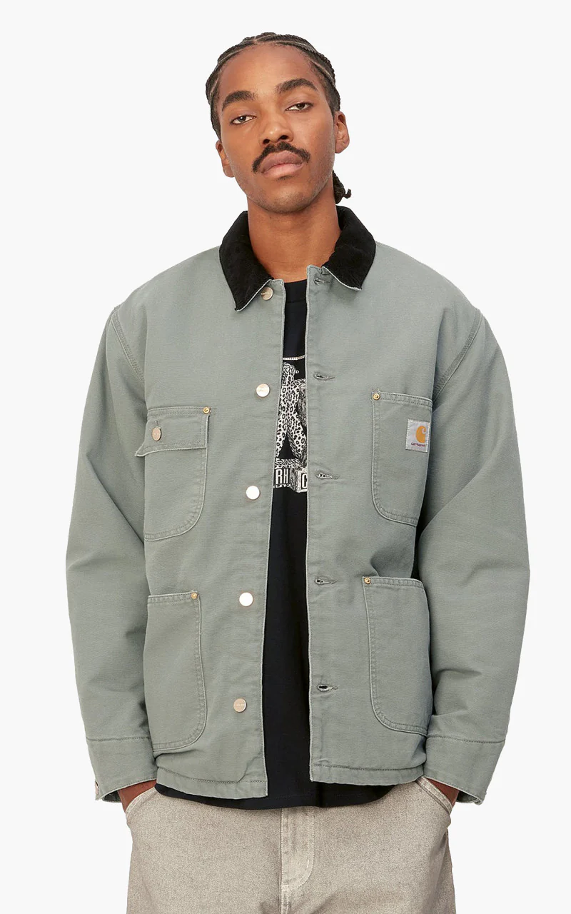 Carhartt WIP OG Chore Coat Aged Canvas Smoke Green - Image 5
