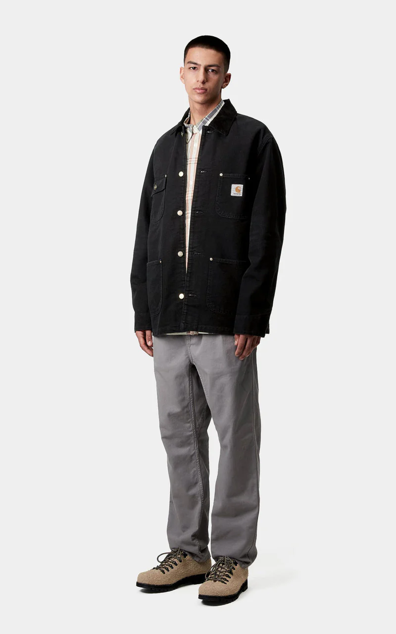 Carhartt WIP OG Chore Coat Dearborn Canvas Aged Black/Black - Image 5