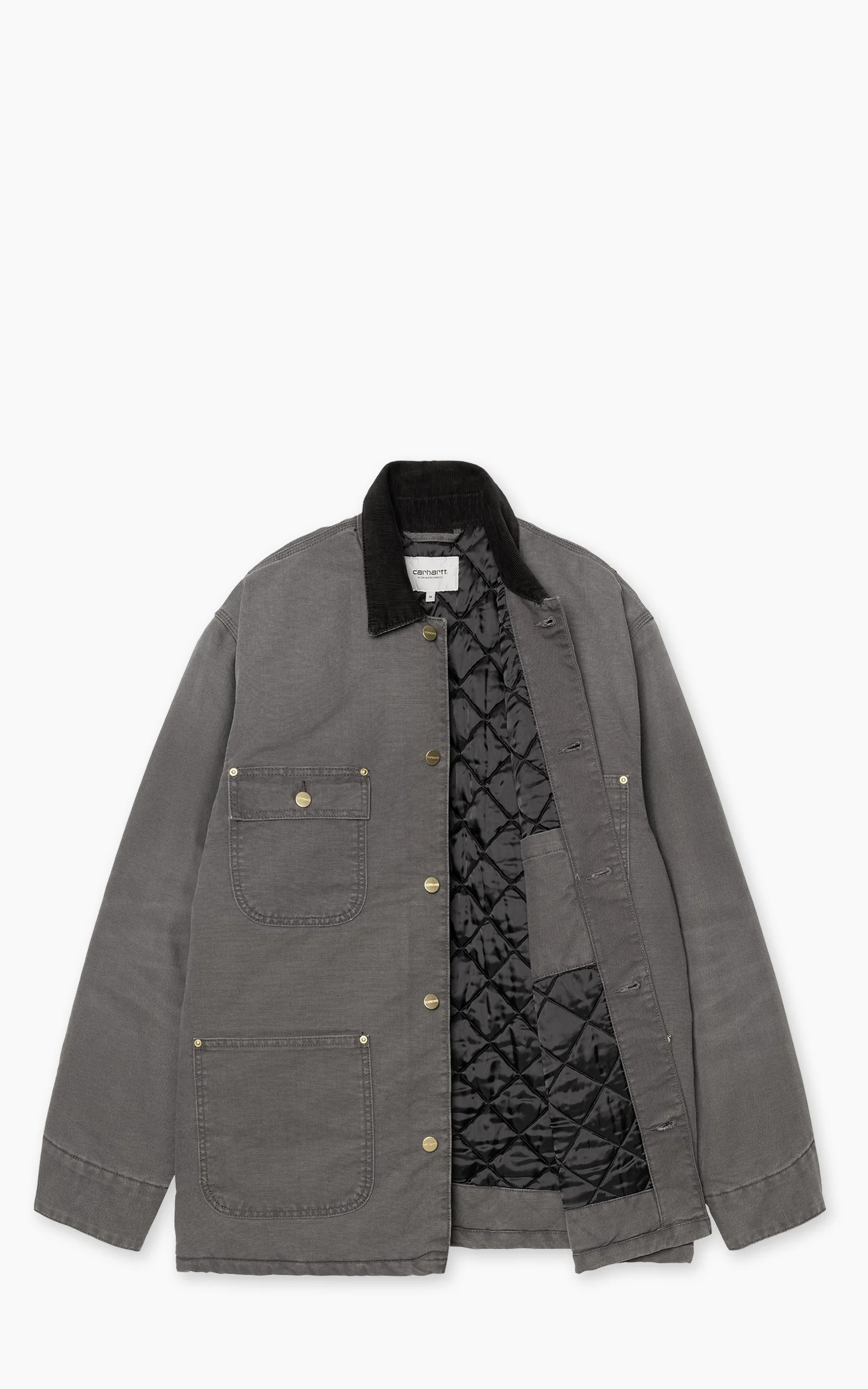 Carhartt WIP OG Chore Coat Dearborn Canvas Stone Wash Graphite/Black - Image 2