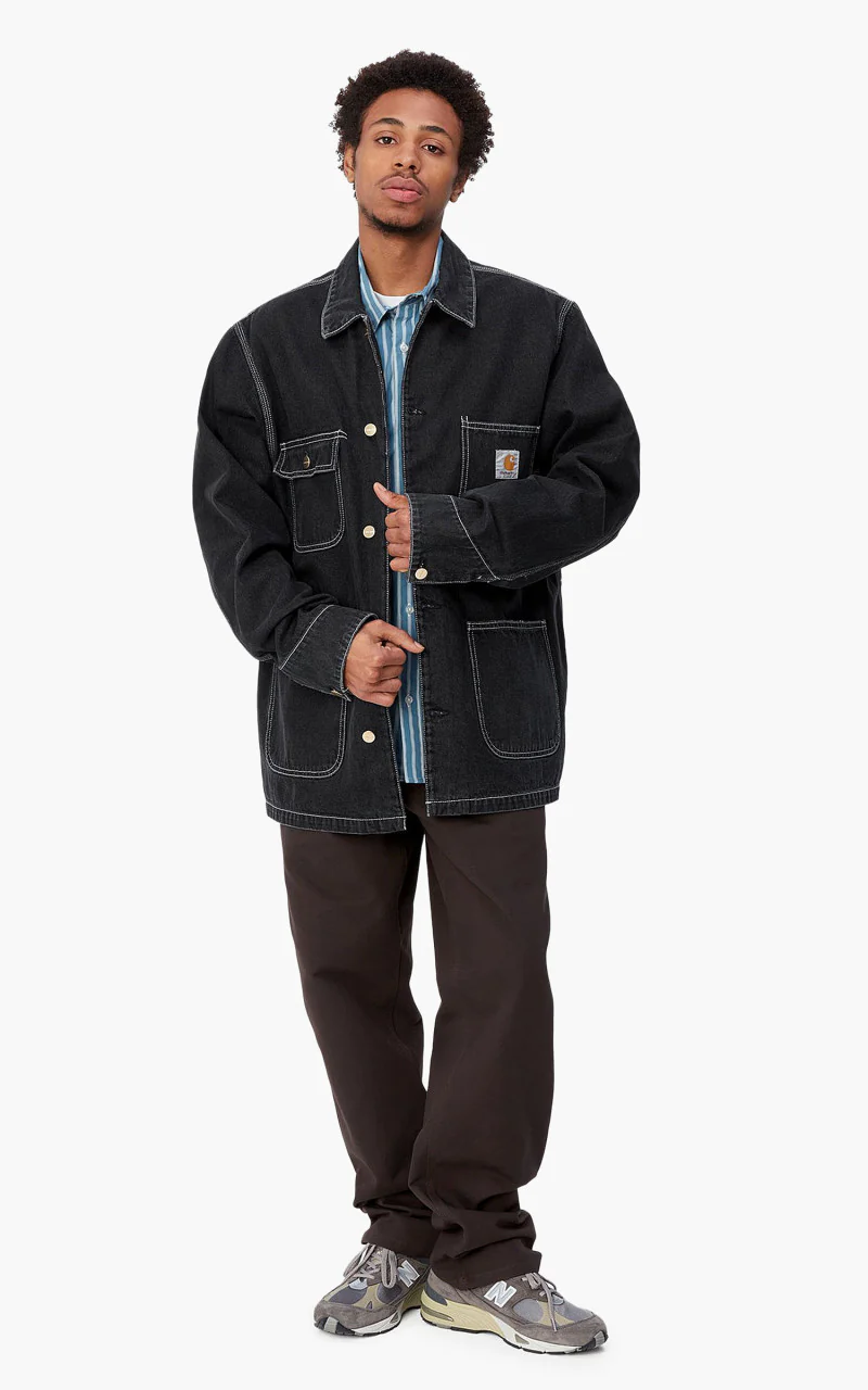 Carhartt WIP OG Chore Coat Norco Denim Black Stone Washed - Image 4