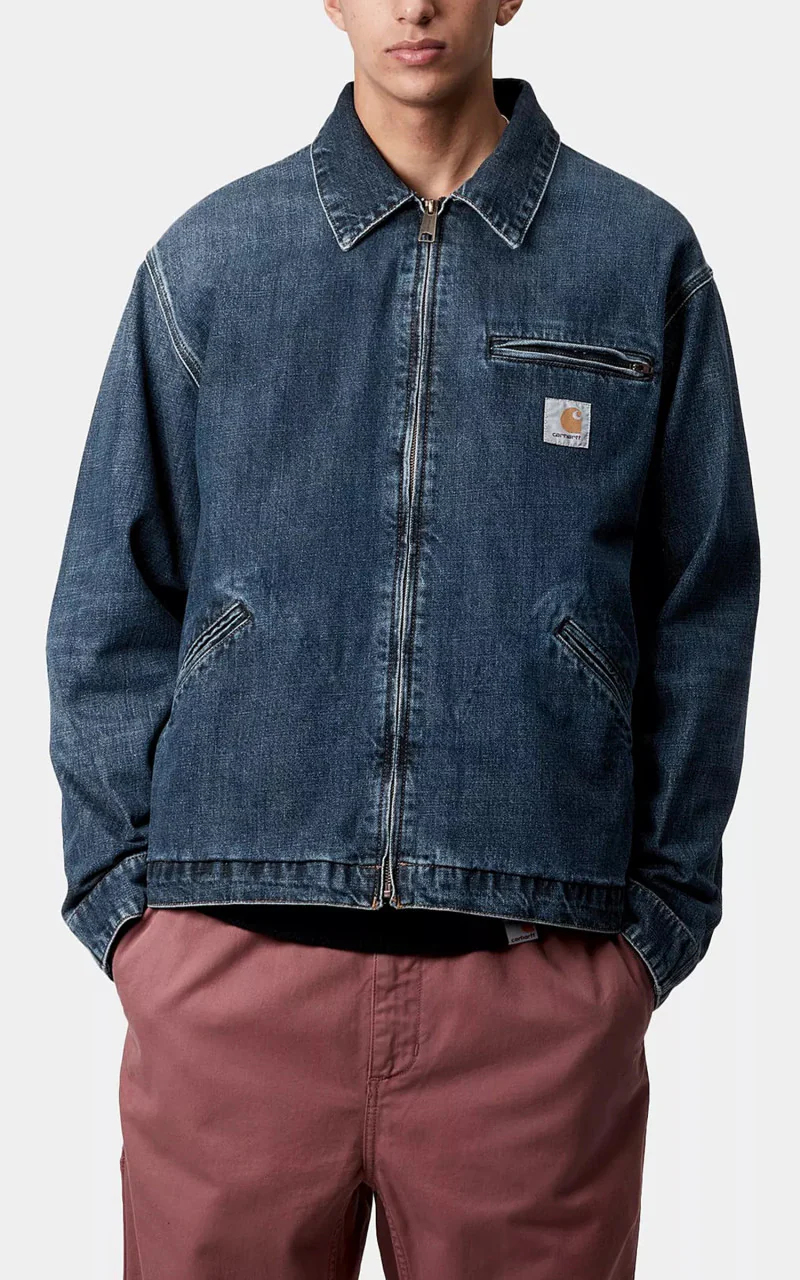 Carhartt WIP OG Detroit Jacket Camano Denim Blue Dark Used - Image 2