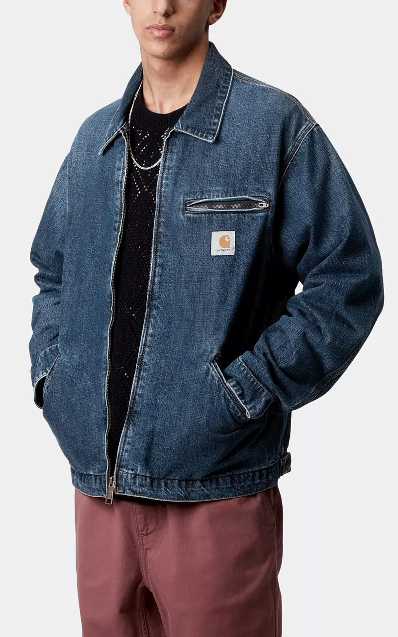 Carhartt WIP OG Detroit Jacket Camano Denim Blue Dark Used - Image 4