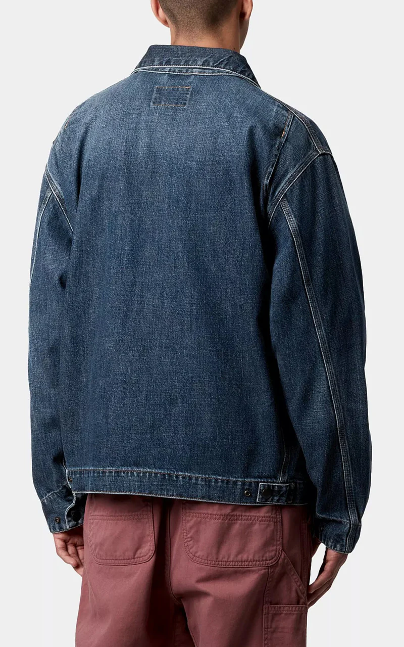 Carhartt WIP OG Detroit Jacket Camano Denim Blue Dark Used - Image 5