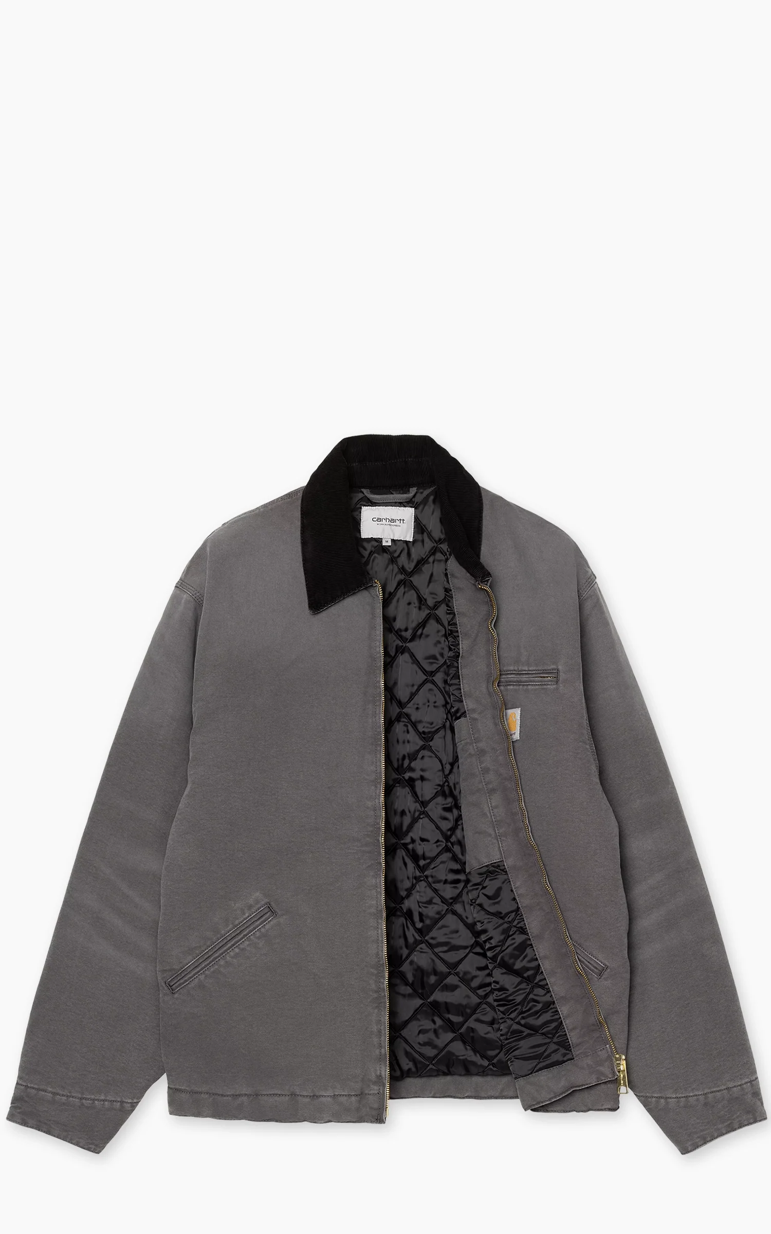 Carhartt WIP OG Detroit Jacket Dearborn Canvas Stone Graphite/Black - Image 3