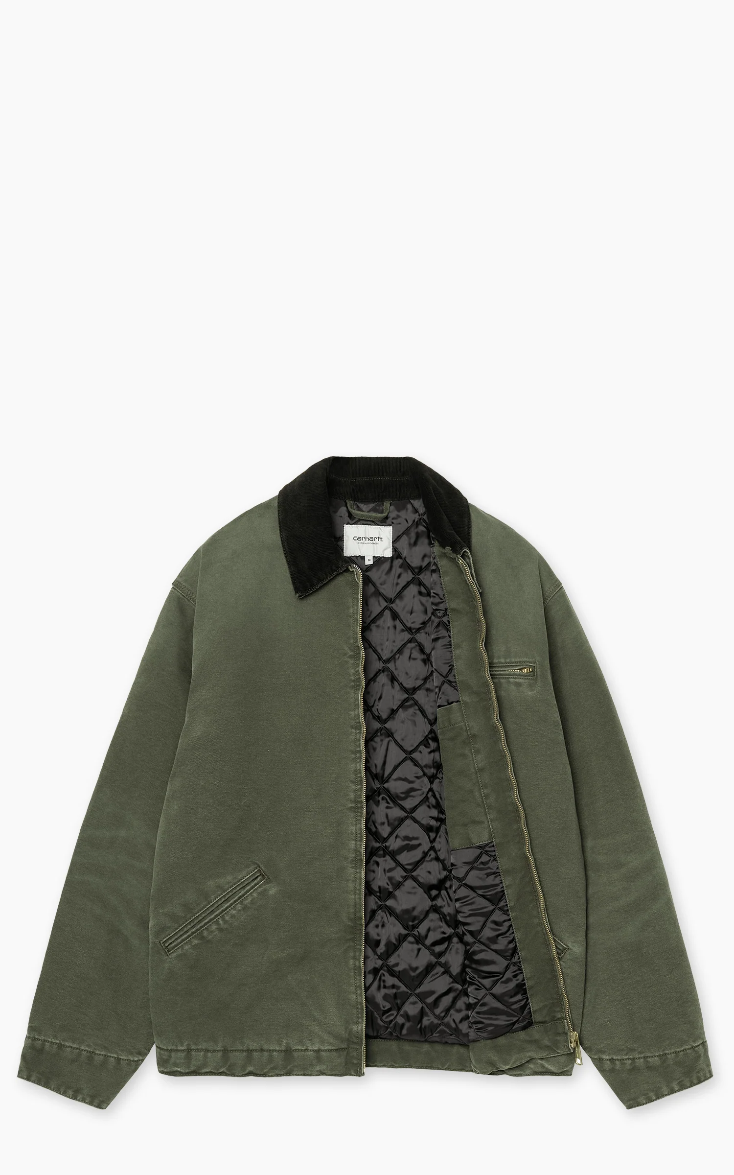 Carhartt WIP OG Detroit Jacket Dearborn Canvas Stone Olive/Black - Image 2