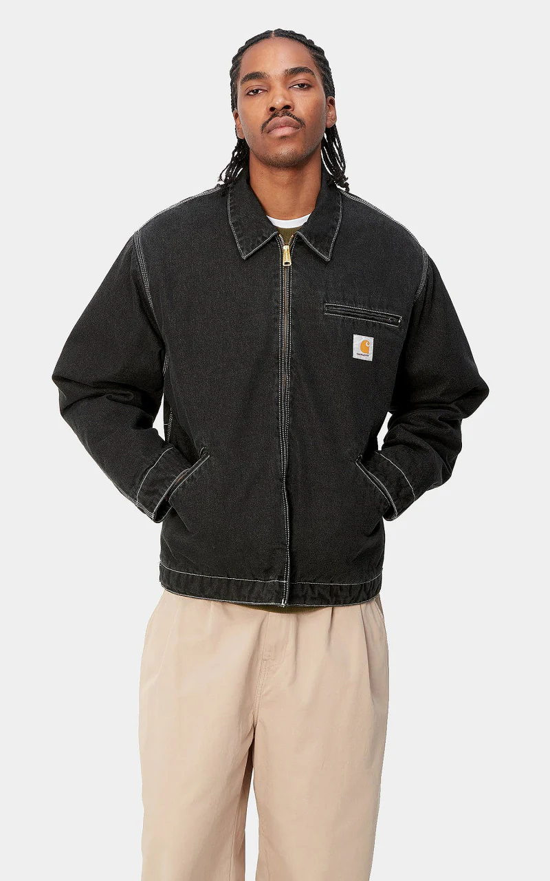 Carhartt WIP OG Detroit Jacket Norco Denim Black Stone Washed - Image 2