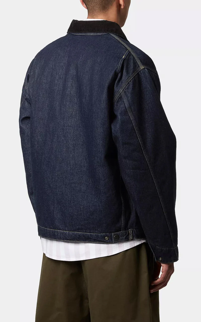 Carhartt WIP OG Detroit Jacket Smith Denim Rinsed Blue/Black - Image 5