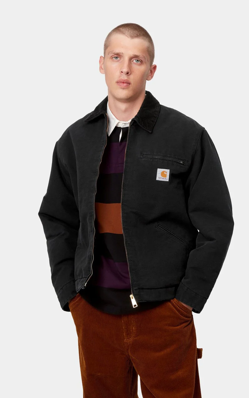 Carhartt WIP OG Detroit Jacket Winter Aged Canvas Black - Image 2