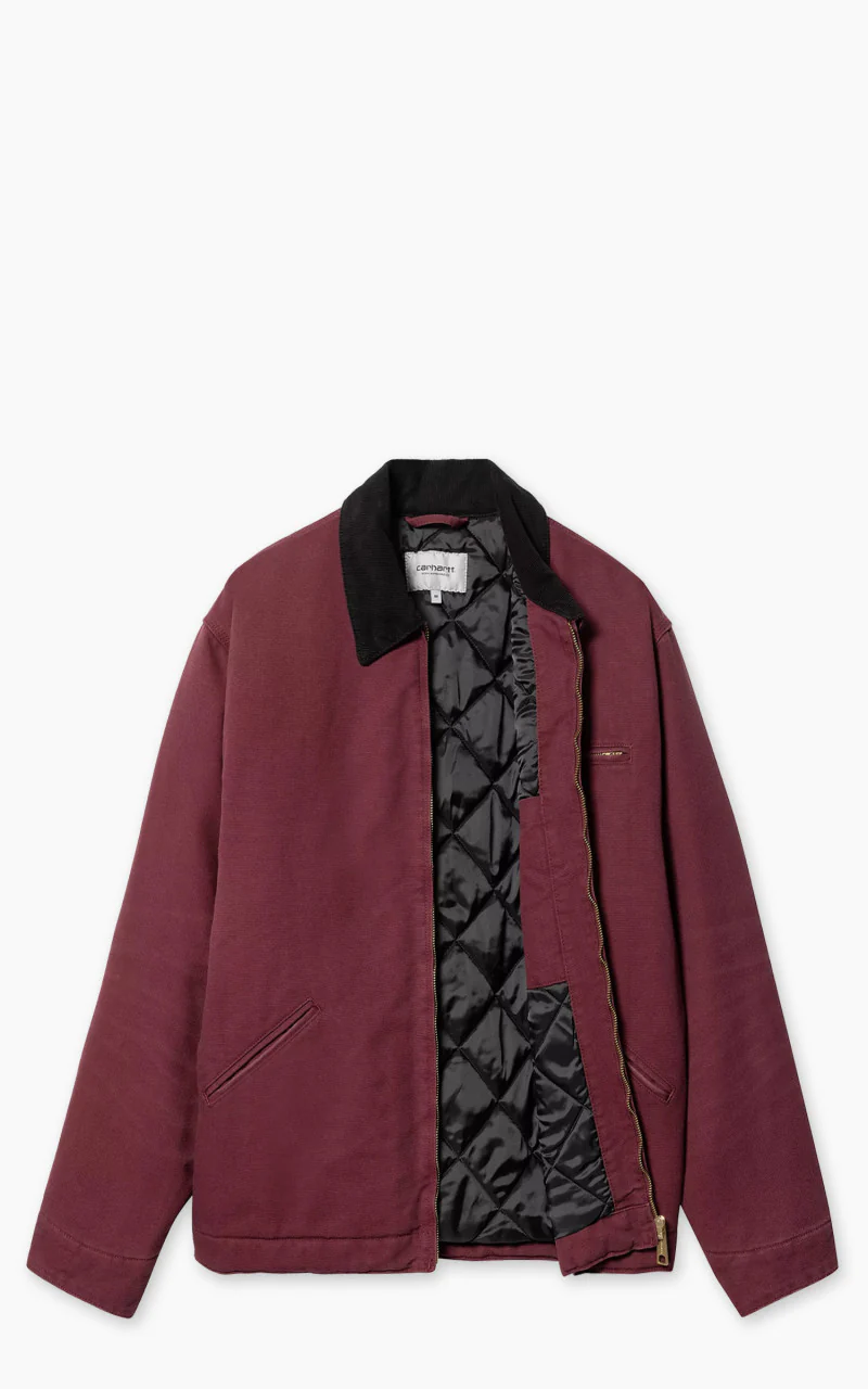 Carhartt WIP OG Detroit Jacket Winter Dearborn Canvas Aged Canvas Malbec/Black - Image 3