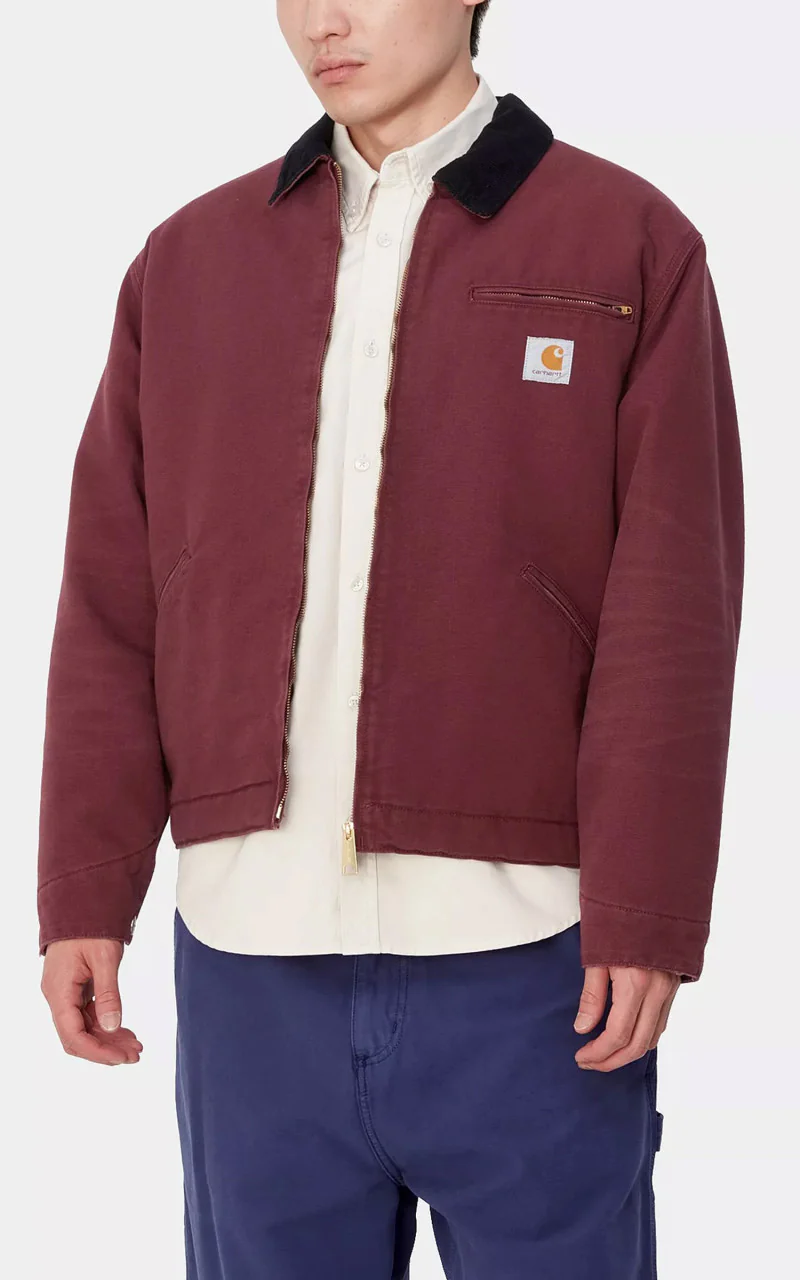 Carhartt WIP OG Detroit Jacket Winter Dearborn Canvas Aged Canvas Malbec/Black - Image 4
