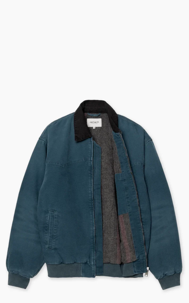 Carhartt WIP OG Santa Fe Jacket Dearborn Canvas Deep Lagoon/Black - Image 2