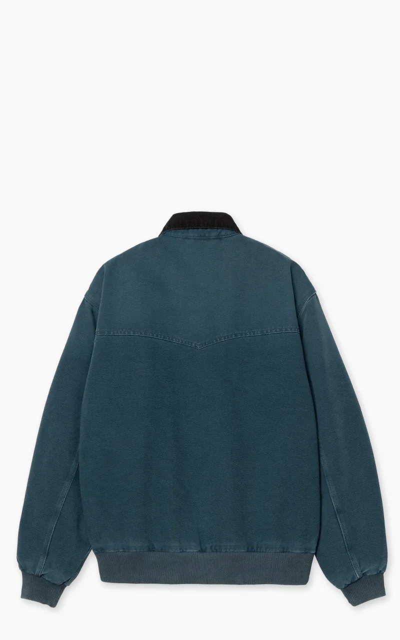 Carhartt WIP OG Santa Fe Jacket Dearborn Canvas Deep Lagoon/Black - Image 3