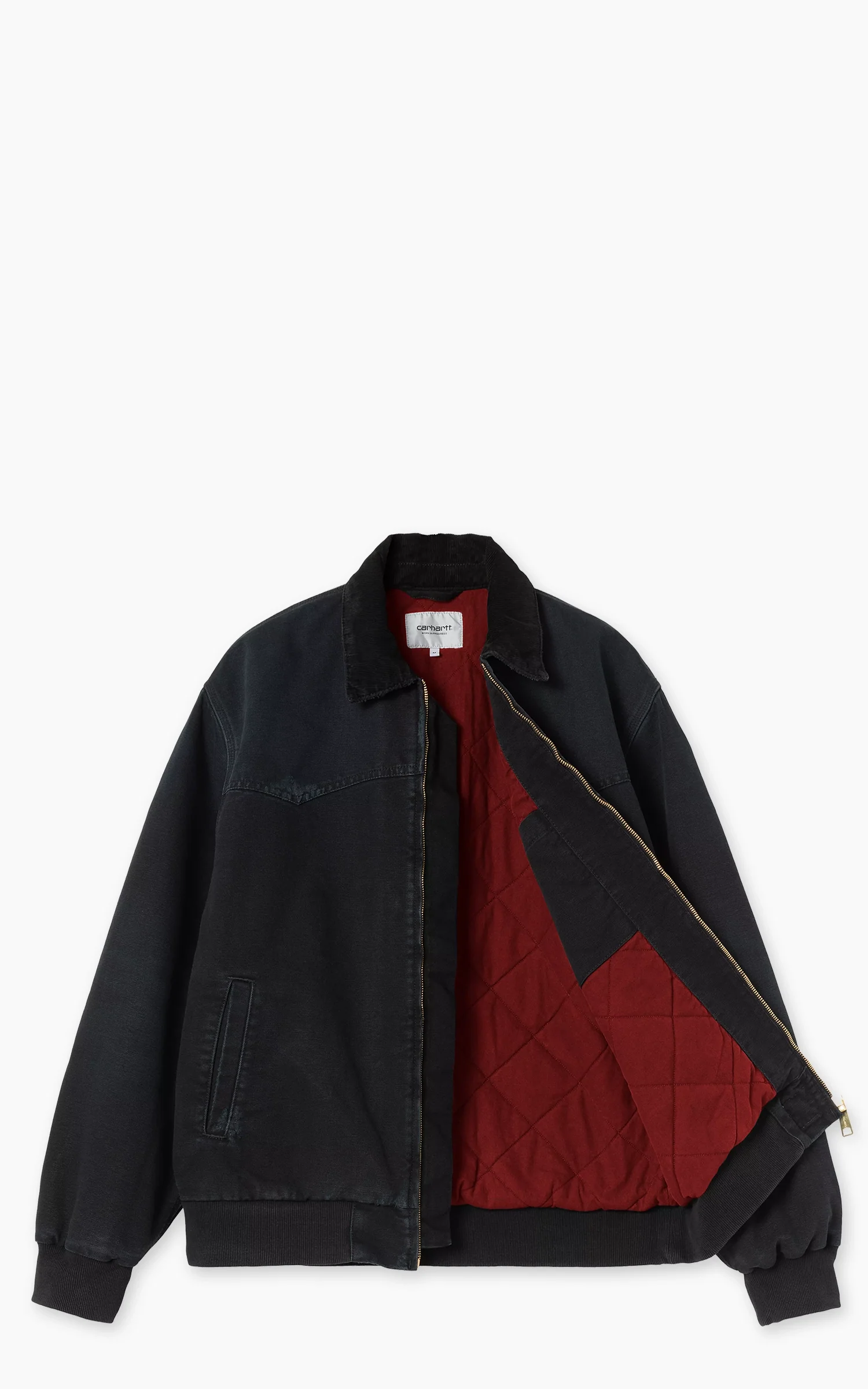 Carhartt WIP OG Santa Fe Jacket Dearborn Canvas Grind Washed Black/Black - Image 2