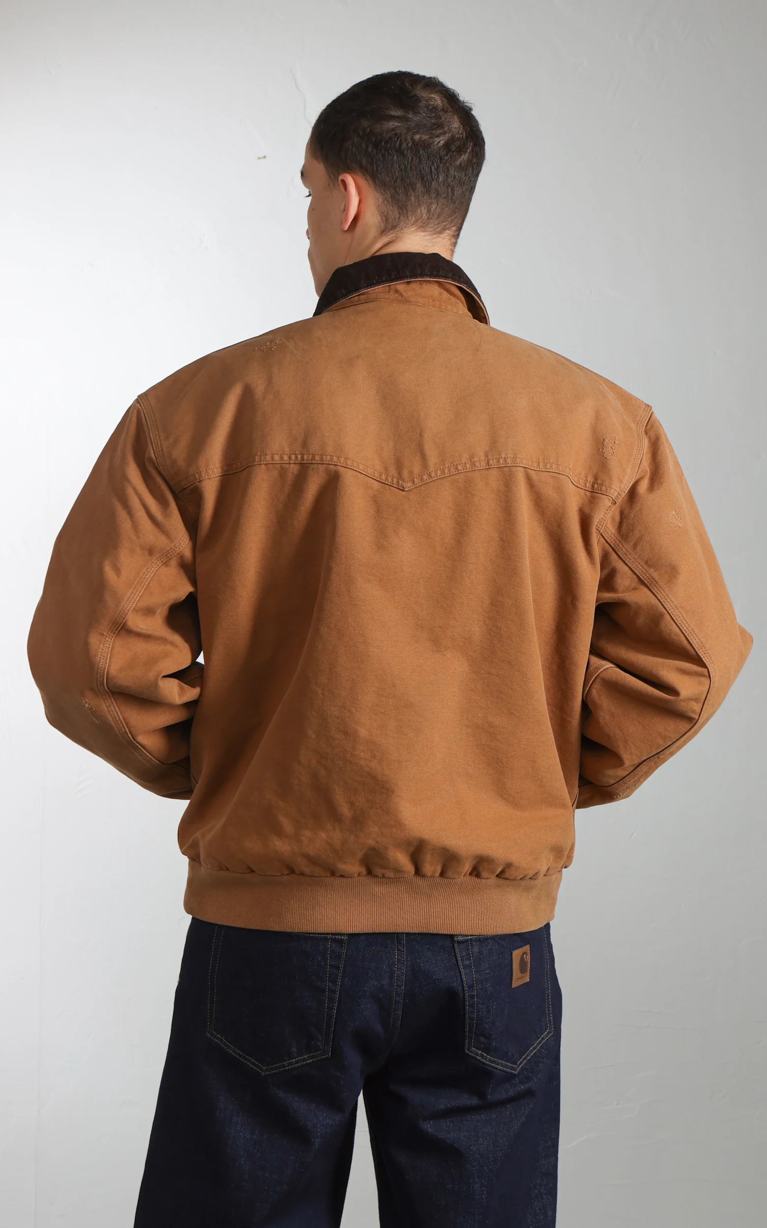 Carhartt WIP OG Santa Fe Jacket Dearborn Canvas Grind Washed Hamilton Brown/Tobacco - Image 6