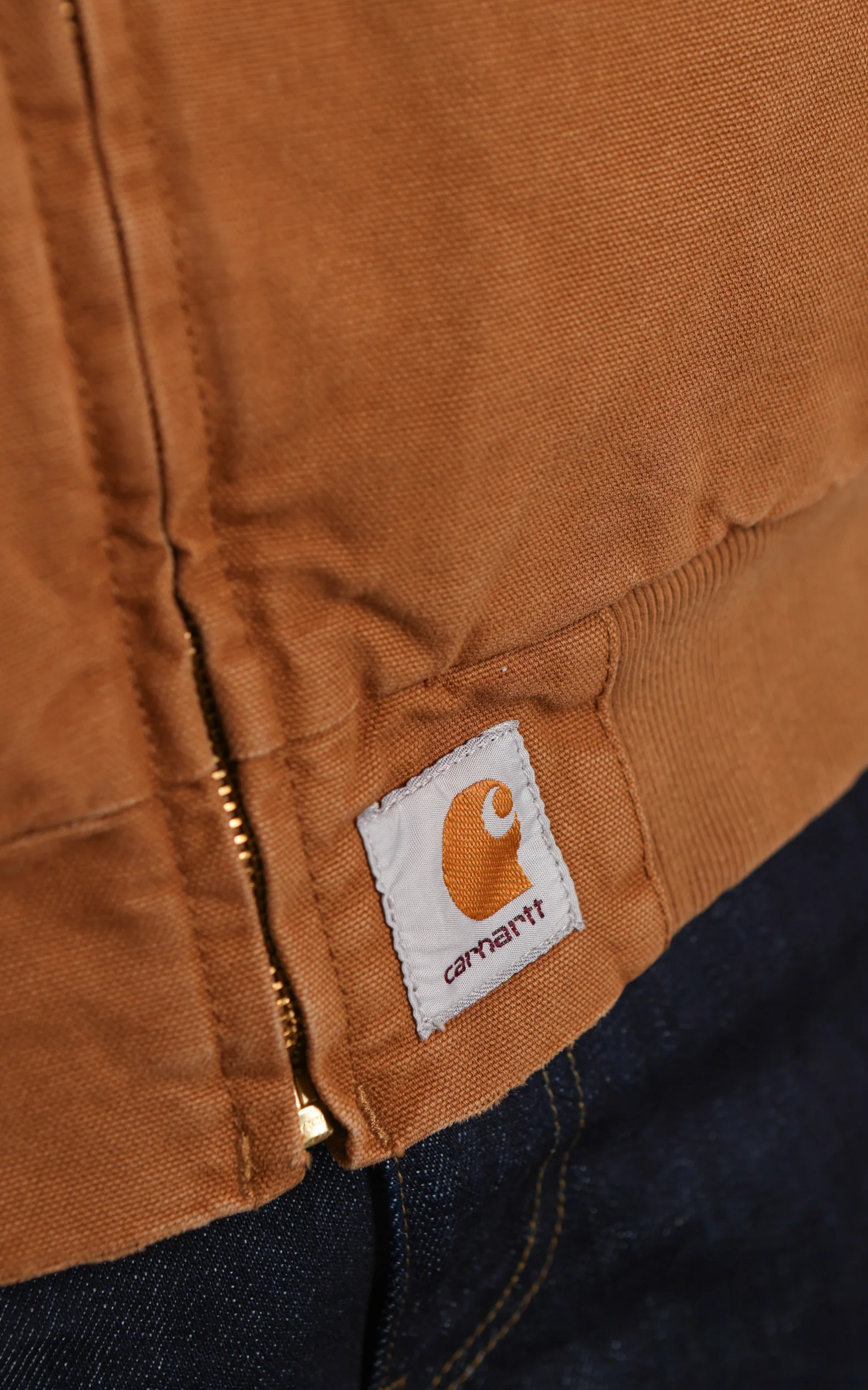 Carhartt WIP OG Santa Fe Jacket Dearborn Canvas Grind Washed Hamilton Brown/Tobacco - Image 7