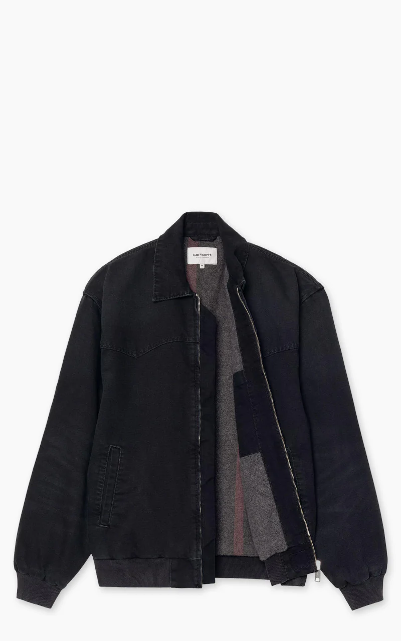Carhartt WIP OG Santa Fe Jacket Dearborn Canvas Stone Black/Black - Image 4