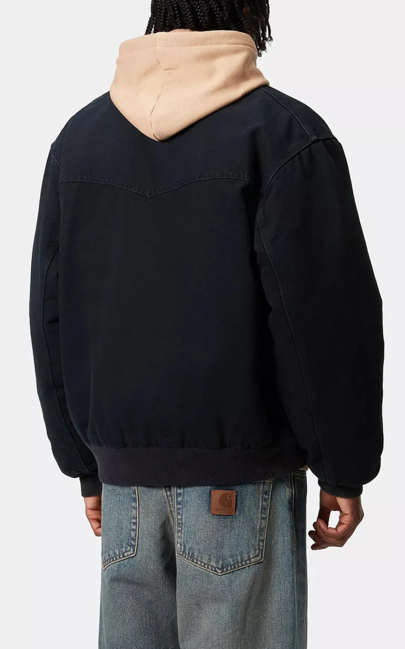Carhartt WIP OG Santa Fe Jacket Dearborn Canvas Stone Black/Black - Image 5