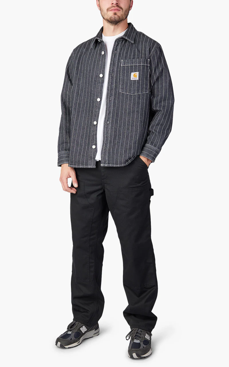 Carhartt WIP Orlean Shirt Jac Orlean Stripe Black/White Stone - Image 2