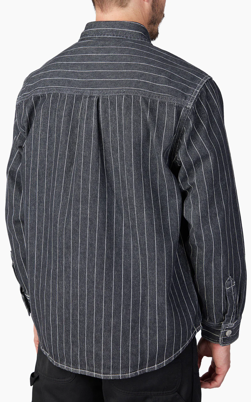 Carhartt WIP Orlean Shirt Jac Orlean Stripe Black/White Stone - Image 6
