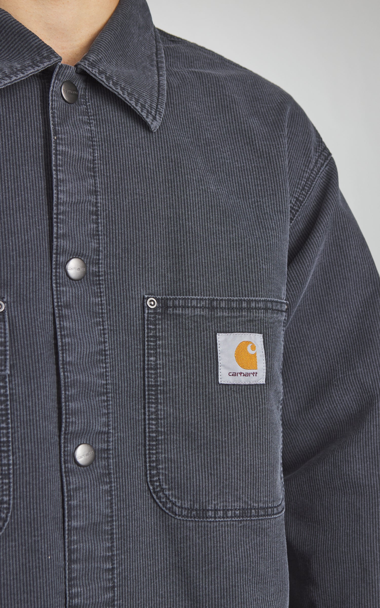 Carhartt WIP Parrish Shirt Jac Stone Washed Obsidian - Image 4
