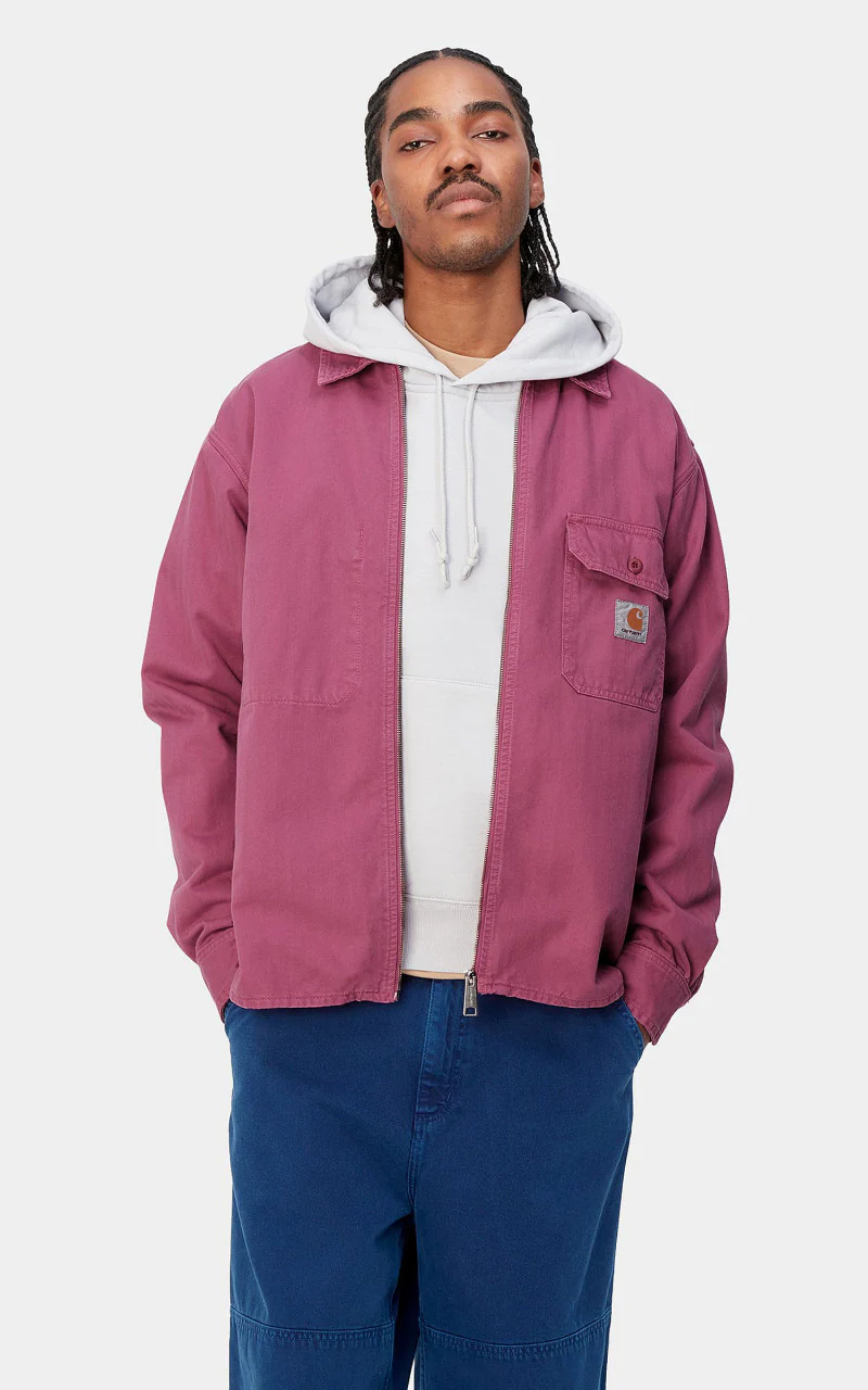 Carhartt WIP Rainer Shirt Jac Redmont Herringbone Magenta - Image 5