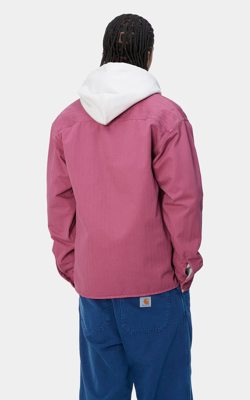 Carhartt WIP Rainer Shirt Jac Redmont Herringbone Magenta - Image 6
